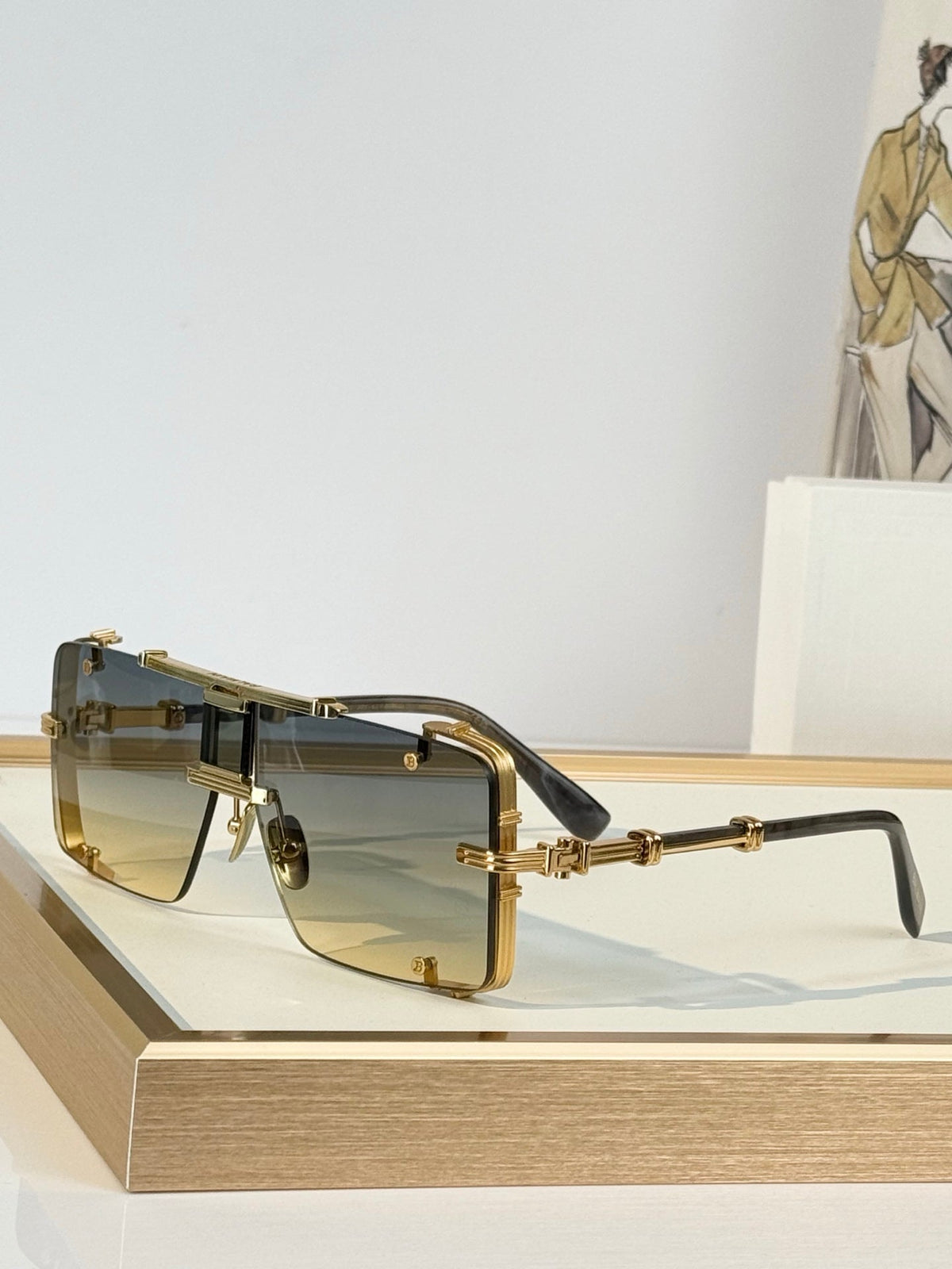 Balmain BPS-271-63//BLK-GLD Sunglasses