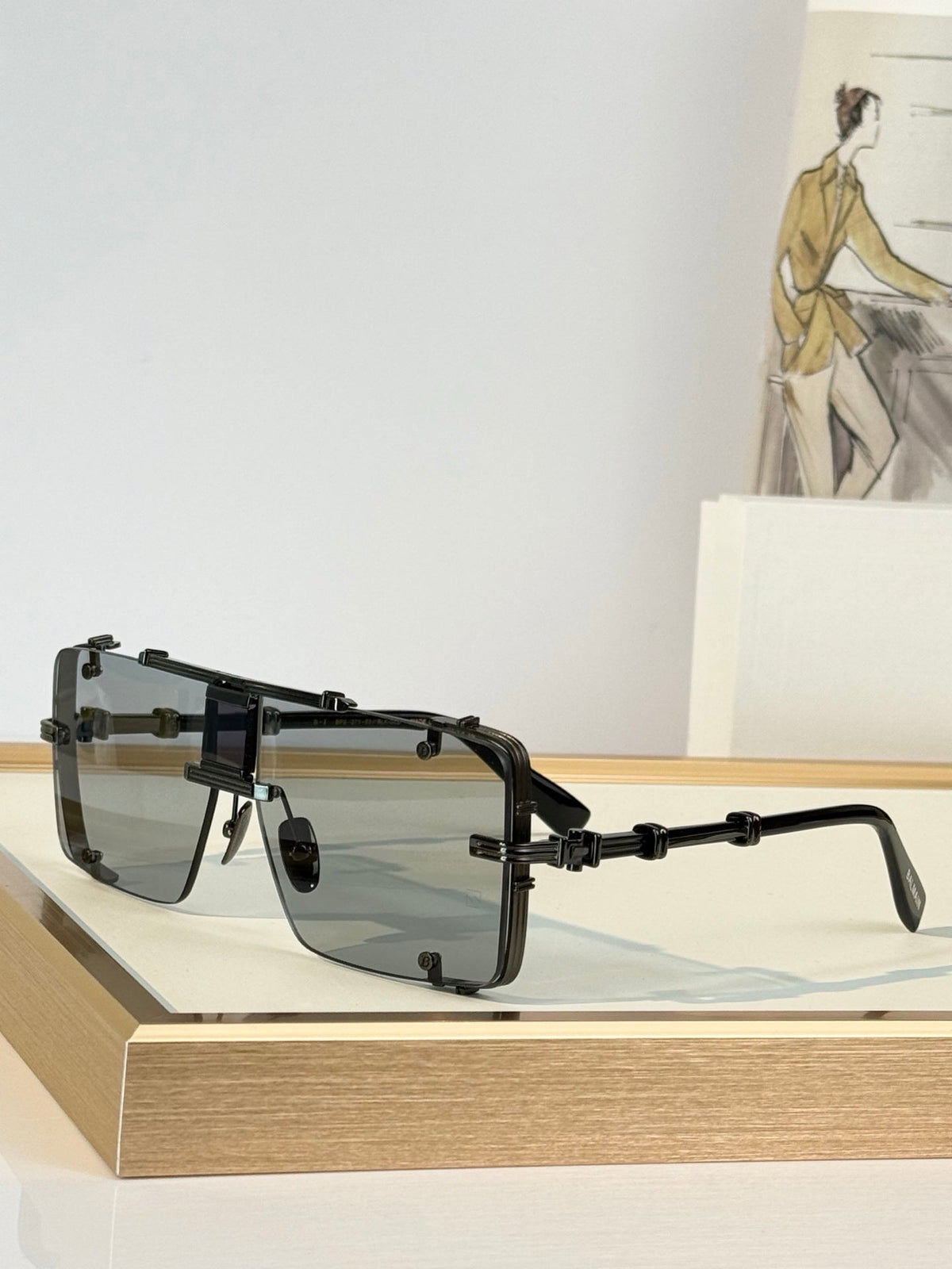 Balmain BPS-271-63//BLK-GLD Sunglasses